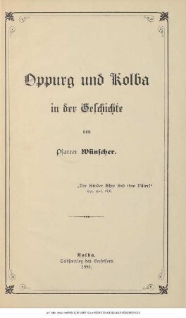 Oppurg und Kolba in der Geschichte