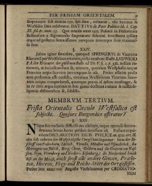 Membrum Tertium. Frisia Orientalis Circulu Westfalico est subjecta.