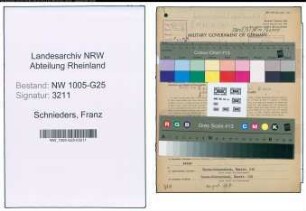 Entnazifizierung Franz Schnieders , geb. 04.12.1898 (Kaufmann)