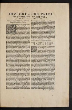Divi Gregorii Primi Cognomento Magni Vita Ex Diversis Autoribus.