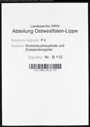 Fröndenberg, Belegakten (Heiraten) (H 1812)