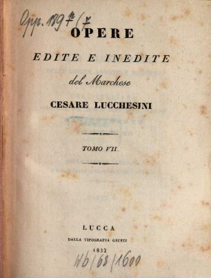 Opere edite e inedite, 7