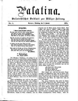 Palatina : Heimatblatt des Pfälzer Anzeigers. 1871