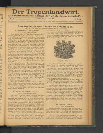Nr. 18. Berlin, den 12. April 1912. 1. Jahrgang.