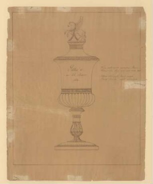Modellzeichnung eines Goethe-Pokals