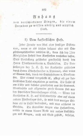 1) Vom kurfürstlichen Hofe.