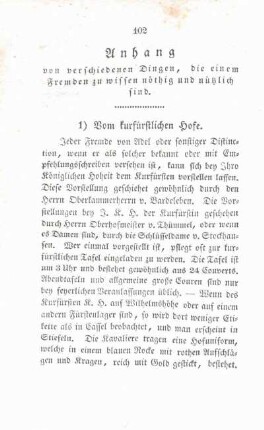 1) Vom kurfürstlichen Hofe.