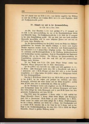 IV. Kämpfe vor und in der Hermannstellung