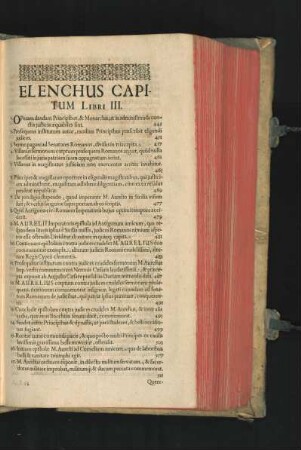 Elenchus Capitum Libri III.