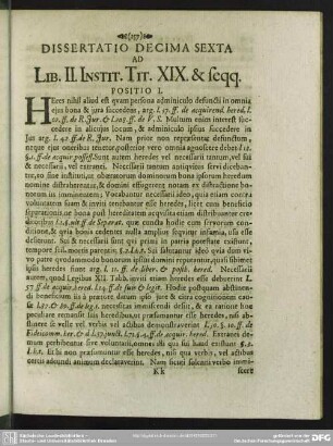 Dissertatio Decima Sexta Ad Lib. II. Instit. Tit. XIX. & seqq.