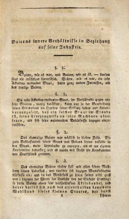 Fortsetzung der Ideen über Baierns Staats-Interesse oder Versuch zu einem Entwurfe eines Baierns Staats-Verhältnissen angemessenen Zoll-Systems in Hinsicht auf die Einfuhr