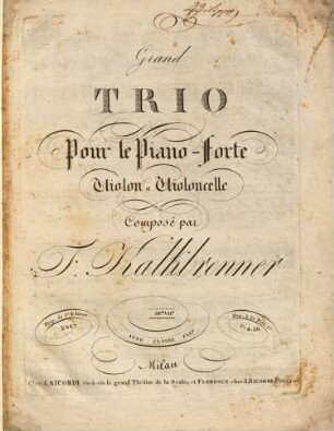 Grand trio pour le piano-forte, violon et violoncelle : opa. VIIa