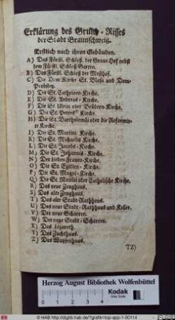 Erklärung des Grund-Risses der Stadt Braunschweig