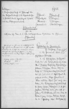 Pfrondorf (Tübingen): Pfarrbericht 1925
