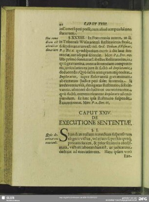 Caput XXIV. De Executione Sententiae