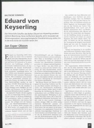 Baltische Sommer: Eduard von Keyserling