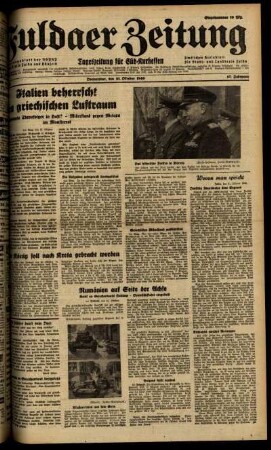 Ausgabe vom Donnerstag, den 31. Oktober 1940.