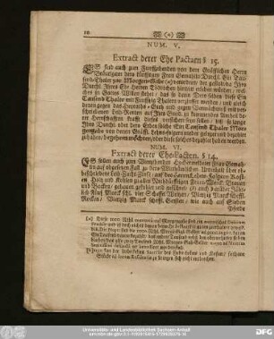 Num. VI. Extract derer Ehe-Pacten. § 14.