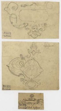 Schloss zu Fürstenau und Rathaus zu Lübeck, Kartuschen, Rollwerk (Lübeck)