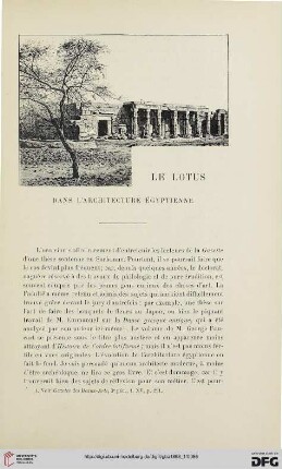 3. Pér. 19.1898: Le lotus dans l'architecture égyptienne