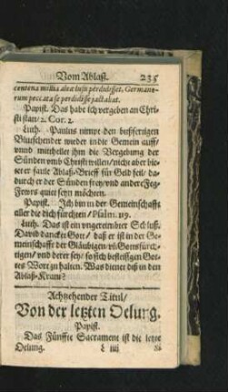 Achtzehender Titul/ Von der letzten Oelung.