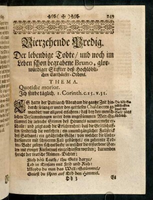 249-267, Vierzehnde Predig.