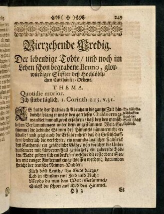 249-267, Vierzehnde Predig.
