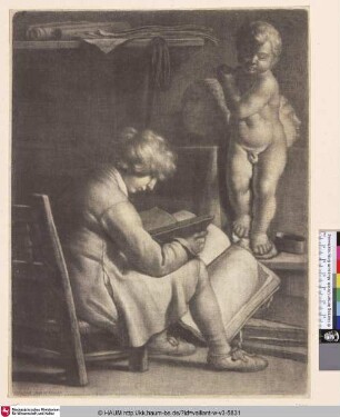 [Sitzender Junge in einem Studio; Boy Seated in a Studio]