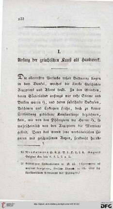 I: Anfang der griechischen Kunst als Handwerk