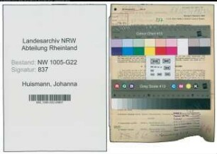Entnazifizierung Johanna Huismann , geb. 15.12.1895 (Grosshaendler)