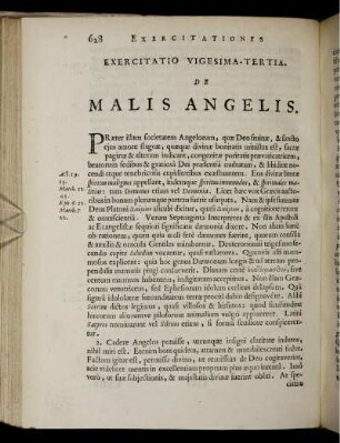 Exercitatio Vigesima-Tertia. De Malis Angelis.