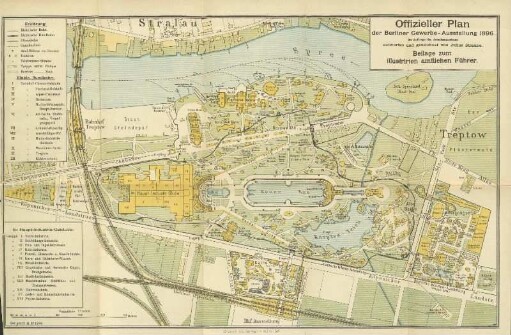 Karte: Offizieller Plan der Berliner Gewerbe-Ausstellung 1896 [...] Beilage zum Illustrirten amtlichen Führer