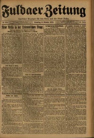 Erste Ausgabe vom Sonntag, den 08. Oktober 1922.