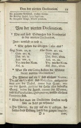 Von der vierten Declination.
