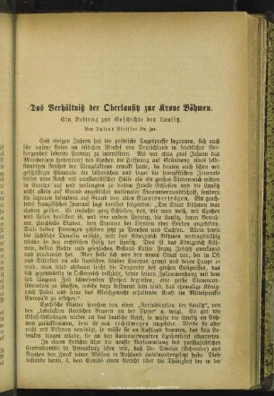 Das Verhältniß der Oberlausitz zur Krone Böhmen : dein Beitrag zur Geschichte der Lausitz.