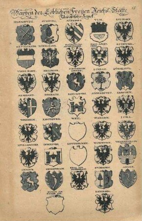 Wappen der Reichsstädte, Schwäbische Bank (darunter Heilbronn)