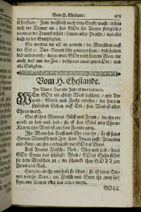 Vom H. Ehestande.