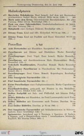 Holzskulpturen (Nr. 435-440)