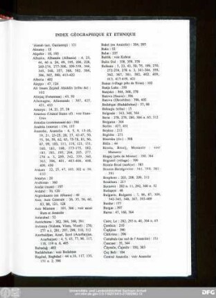 Index Géographique Et Ethnique