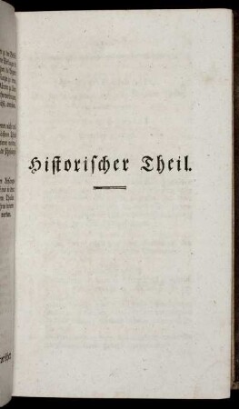 Historischer Theil.