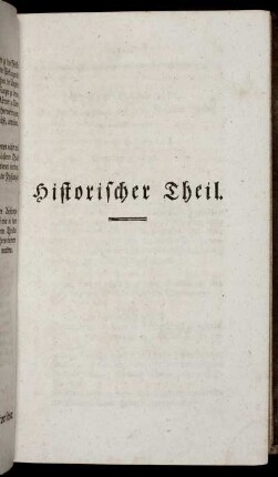 Historischer Theil.
