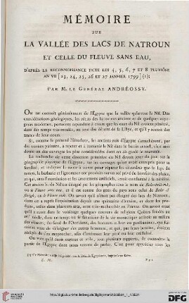Mémoire sur la vallée des lacs de Natroun et celle du Fleuve sans eau [...]