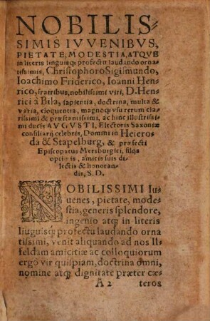 Chronicon Sive Synopsis Historiarvm : Qvae Res Gestas Praecipvarvm In Orbe Gentivm a rebus humanis conditis ad hanc usq[ue] nostram aetatem certa expositionis imperiorum, gentium, rerum variarum & maxime insignium, annorum item & temporum serie annotatas & expositas continet