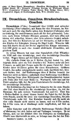 IX. Droschken. Omnibus. Straßenbahnen. Coaches