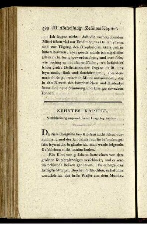 Zehntes Kapitel. Verschluckung ungewöhnlicher Dinge bey Kindern.