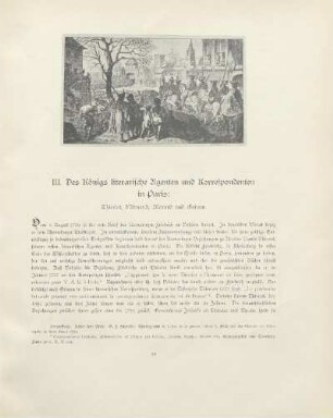 III. Des Königs literarische Agenten und Korrespondenten in Paris
