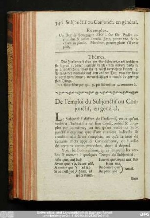 De l'emploi du Subjonctif ou Conctif, en général.