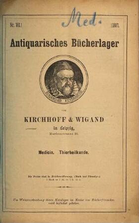 Antiquarisches Bücherlager von Kirchhoff & Wigand in Leipzig. 781. 1887