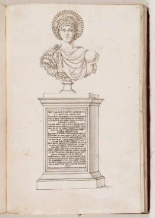 Bildnisbüste des römischen Kaisers Flavius Honorius, in: Series continuata omnium Imperatorum [...], Bd. 2, Bl. 56