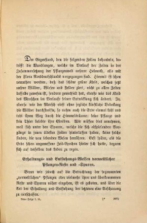 Die Pflanzenwelt Norddeutschlands in den verschiedenen Zeitepochen, besonders seit der Eiszeit